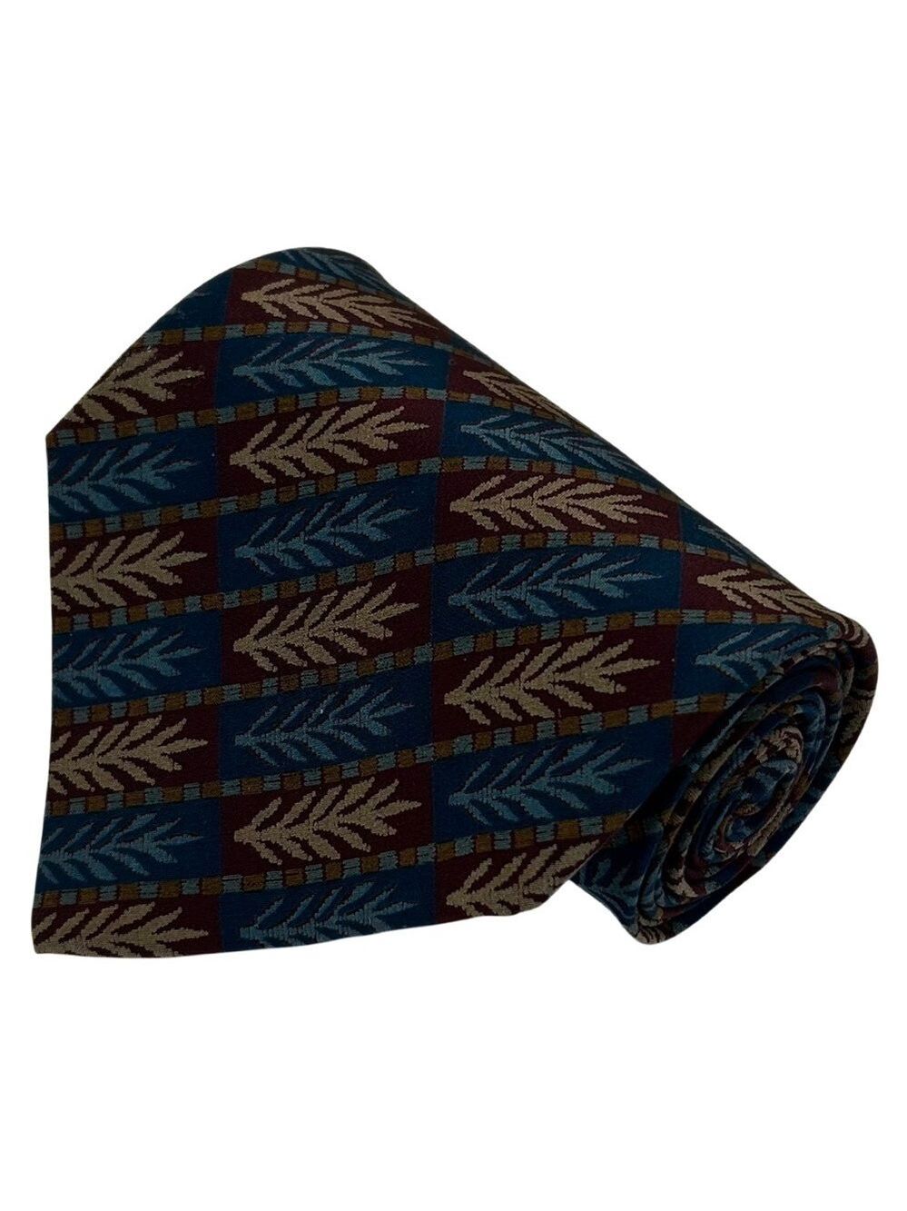 Giorgio Armani Cravatte Brown Gold Blue Made in Italy Silk Necktie Tie